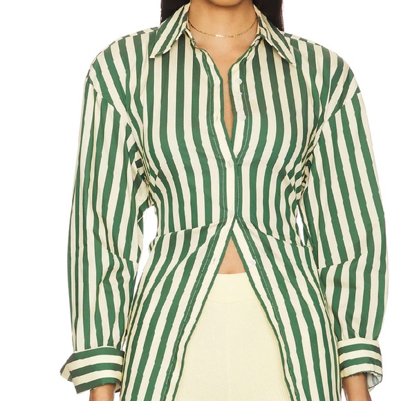 SIMONMILLER Loch Poplin Button-Up in Green - Picture 3 of 7